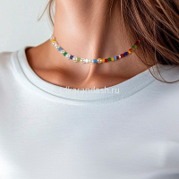 Набор для бисероплетения "Чокер. Конфетти" 0,5см (бисер, нить, иглы, карабин) 11-501 от магазина "Карандаш"