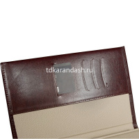 Ежедневник полудатированный А5+ "Windsor" 416стр., коричневый, золотой срез, натурал.кожа, на кнопке от магазина "Карандаш"