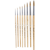 Кисть колонок микс круглая №1 короткая ручка 111201 от магазина "Карандаш"