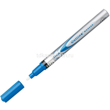 Маркер контурный "Pentel Outline" 2-х цветный, серебристо-синий, толщина линии 2,6мм MSP60-ZC