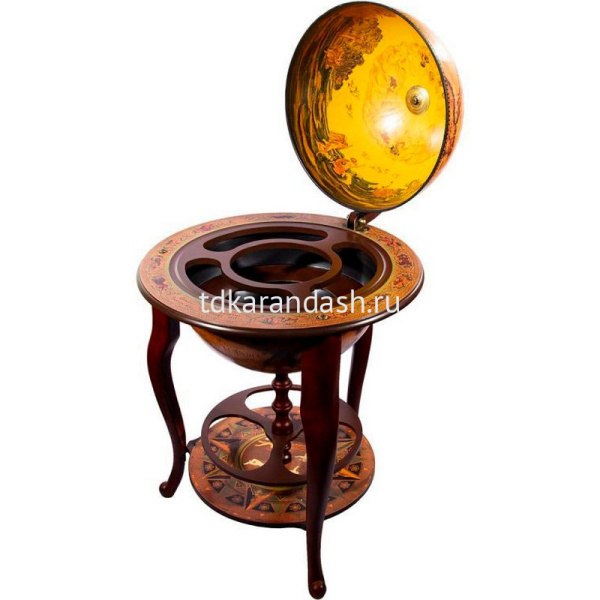 Глобус-бар 55х55х93см напольный, дерево, пластик, бумага JF-JG-45001-RN от магазина "Карандаш"