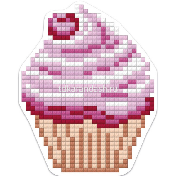 Набор мозаики "Магнит. Пирожное" 7х9см (основа, стилус, воск.подушка, стразы, лоток) ALVM-009 от магазина "Карандаш"