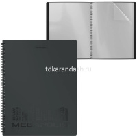 Папка 60 вкладышей "MEGAPOLIS" А4 черная на спирали 14405/45998/50514 от магазина "Карандаш"