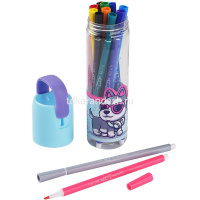 Фломастеры 12 цветов "Kawaii animals" круглые, в пластиковом тубусе 32-0063 от магазина "Карандаш"