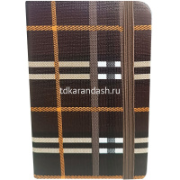 Бизнес-блокнот А6 80л "Клетка" на резинке, линия, обложка 7БЦ, резинка д/ручки, 4 цвета 5802-7 от магазина "Карандаш"