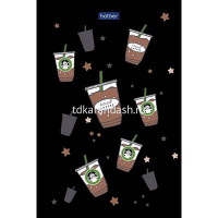 Блокнот А6 40л "Premium.Coffee Story" клетка глянцевая ламинация, склейка, 3 дизайна 093607 от магазина "Карандаш"
