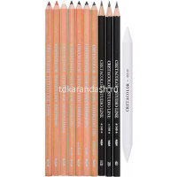 Набор карандашей для графики 10шт + растушевка "Drawing 101" дерево, картон CC465 11 от магазина "Карандаш"