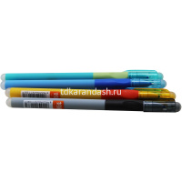 Ручка гелевая пиши-стирай 0,5мм синяя, резиновый грип, ассорти GP-7874/11692-24 от магазина "Карандаш"