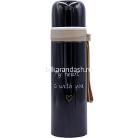 Термос 350мл с надписью, 4цв. металл Y9782-19 от магазина "Карандаш"