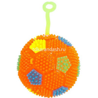 Мяч-попрыгунчик с шипами "Футбол" 7,5см на подвеске (звук) 4 цвета CQ2231 от магазина "Карандаш"