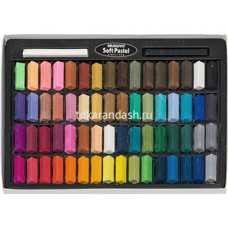 Пастель 64 цвета "Soft pastel" мягкая квадратная 1/2 длины, картон MGMPS64 от магазина "Карандаш"