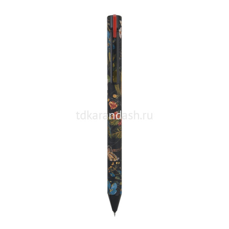 Ручка гелевая "Flora. Black night" 0,38мм черная, автомат, корпус Soft Touch, 3 вида 20-0467 от магазина "Карандаш"