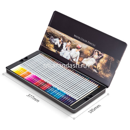 Карандаши акварельные 72 цветов "Nuevo" шестигранные, серебр.корпус - липа, металл 6524 от магазина "Карандаш"