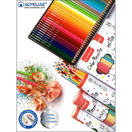 Карандаши 36 цветов "Color Pencils" шестигранные дерево, в металлическом футляре 9800-36 от магазина "Карандаш"