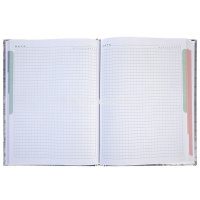 Бизнес-блокнот А5 80л клетка металлик серебро, 5-цветный блок тиснение 7БЦ 084777 от магазина "Карандаш"