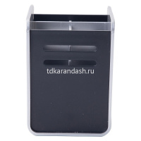 Подставка д/канц.принадлежностей 9х8х11см 4 отделения, пластик, черно-серая E9137 от магазина "Карандаш"