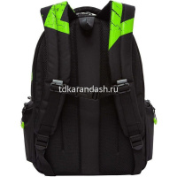 Рюкзак 32х42х22см, 1100гр, 2 отделения, 4 кармана, черный/салатовый RU-423-14/7 от магазина "Карандаш"
