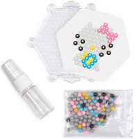 Аквамозаика "Котенок" 15х15х3,5см №14 (бусины, основа, трафарет, бутылка с распылителем) AQB-01/14 от магазина "Карандаш"