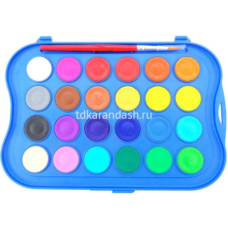 Краски акварельные 24 цвета "Giotto" с кисточкой, пластиковая упаковка 352600 от магазина "Карандаш"