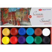 Гуашь 12 цветов 40мл "Сонет" картон 3641064 от магазина "Карандаш"