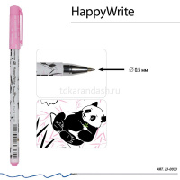 Ручка шариковая "HappyWrite. Kawaii animals. Панды" 0,5мм синяя 20-0215/63 от магазина "Карандаш"