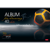 Альбом для рисования А4 40л "СпортКлуб" на скобе 3D лак матовое ламинирование 5 дизайнов 050130 от магазина "Карандаш"