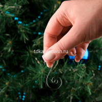 Набор металлических крючков 5х2,5см 20шт. для ёлочных украшений, серебристые НУ-6172 от магазина "Карандаш"