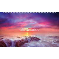 Календарь квартальный 2026 "Романтика заката" 320х840мм настенный трехблочный, с бегунком 5 постеров от магазина "Карандаш"
