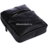 Сумка "Wollem" 18х24х6см, 1 отделение, 2 кармана, черная, натуральная кожа CA3084W129W/N от магазина "Карандаш"