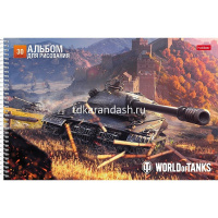 Альбом для рисования А4 30л "Танки" на спирали, перфорация на отрыв, 5 дизайнов 074761 от магазина "Карандаш"