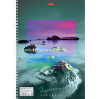 Тетрадь А4 80л клетка "Impressions" жесткая подложка на гребне выб лак 80Т4вмВ1гр/047077 от магазина "Карандаш"