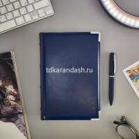 Ежедневник полудатированный А5 "Boss" 416стр., синий, серебряный срез, искусственная кожа 3-404/269 от магазина "Карандаш"