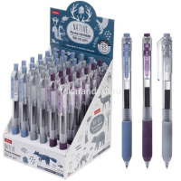 Ручка гелевая "Native" 0,5мм деним/графит/амарант, резиновый грип, автомат, круглый корпус GP_083897 от магазина "Карандаш"