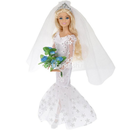 Кукла "София-невеста" 29см с расческой и букетом подвижная, пластик/текстиль 66001W-7-S-BB от магазина "Карандаш"