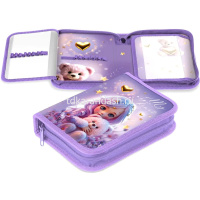 Пенал "Лилу" 20х14х4см прямоугольный одностворчатый, 2 откидные планки, ткань 093855 от магазина "Карандаш"