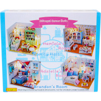 Конструктор "Румбокс. Кукольный домик" 16х16х13 см, 1 этаж (пластик, дерево, свет)  Y9773-19 от магазина "Карандаш"