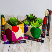 Набор маркеров перманентных "POSCA" яркие цвета, 6шт, пулевидный наконечник, толщина линии 2,5мм от магазина "Карандаш"