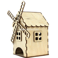 Заготовка для декорирования "Чайный домик Мельница" 9,5х10х15см, фанера 3мм от магазина "Карандаш"