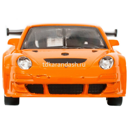 Машина "Porsche 911" оранжевая, инерционная, металл 17,5см (свет, звук, откр.двери) JB1200127 от магазина "Карандаш"