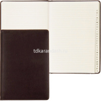 Алфавитная книга А5 "Bravo" 128стр, темно-коричневая, искусственная кожа с поролоном, кремовый блок от магазина "Карандаш"