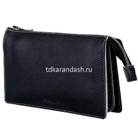 Клатч 220х135х45мм черный, натуральная кожа KH.6.CD. от магазина "Карандаш"
