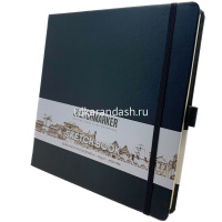 Скетчбук 20х20см 80л 140г/м2 черный, на резинке, твердая обложка "Sketchmarker" 2314006SM от магазина "Карандаш"