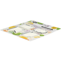 Клейкая закладка пластиковая 45х35мм 100л "Заметки" черно-белая полупрозрачная, фигурная 65184 от магазина "Карандаш"