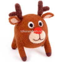Набор для валяния "Игрушка. Олененок Оникс" (шерсть, игла, основа, выкройка, трафарет) WT-0164 от магазина "Карандаш"