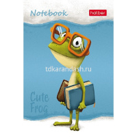 Блокнот А7 48л "Лягушонок Ден" клетка, склейка, 3-х цветный блок, 5 дизайнов 083527 от магазина "Карандаш"