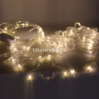 Эл/гирлянда Штора 271 бело-желтых диодов, длина 3м, 8 режимов, 4 вида фигур 2021-55 от магазина "Карандаш"