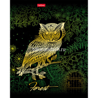 Тетрадь А5 48л клетка "Золотые совушки" на скобе 3D фольга матовая ламинация 5 дизайнов 047156 от магазина "Карандаш"