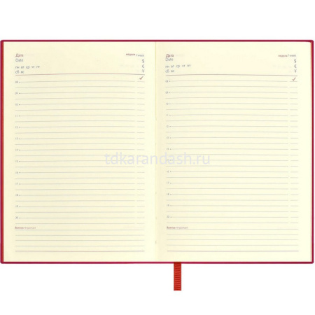 Ежедневник недатированный А6+ "Escalada" 320стр., красный, искусственная кожа софт-тач 64025 от магазина "Карандаш"