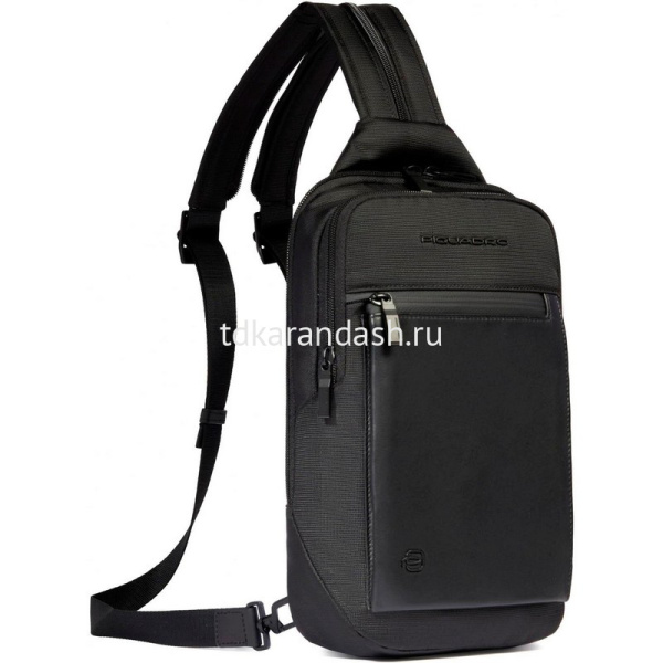 Рюкзак-слинг "Orion" 32х20х8см черный, 2 отделения, 1 карман натуральная кожа CA6625S136/N от магазина "Карандаш"