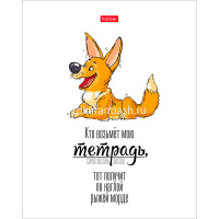 Тетрадь А5 48л клетка "Кто возьмет мою тетрадь…" на скобе матовая ламинация 5 дизайнов 054204 от магазина "Карандаш"